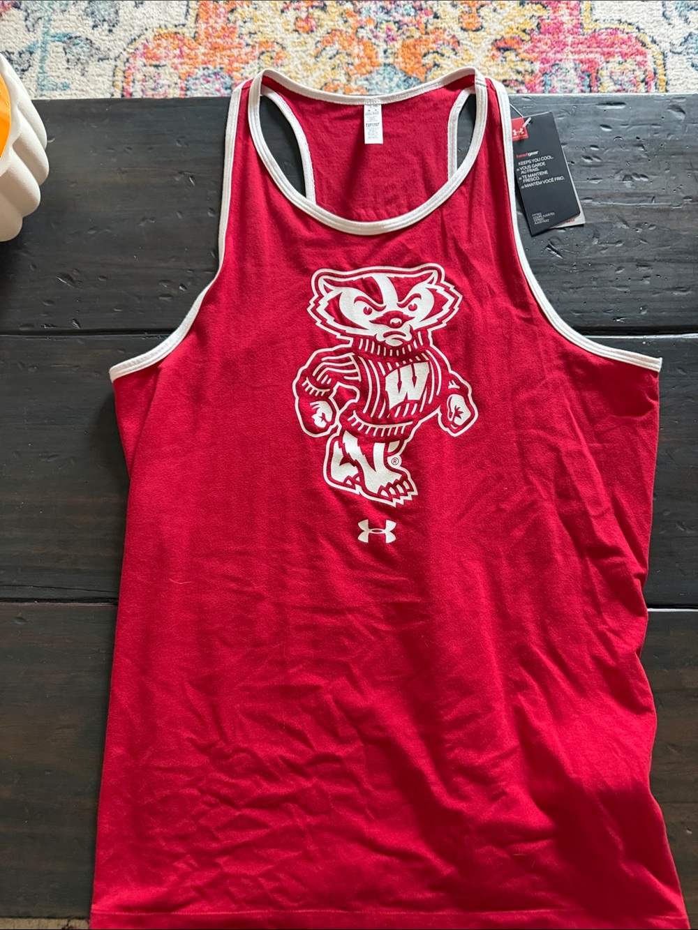 Under Armour Red Wisconsin Badgers Graphic Tank
